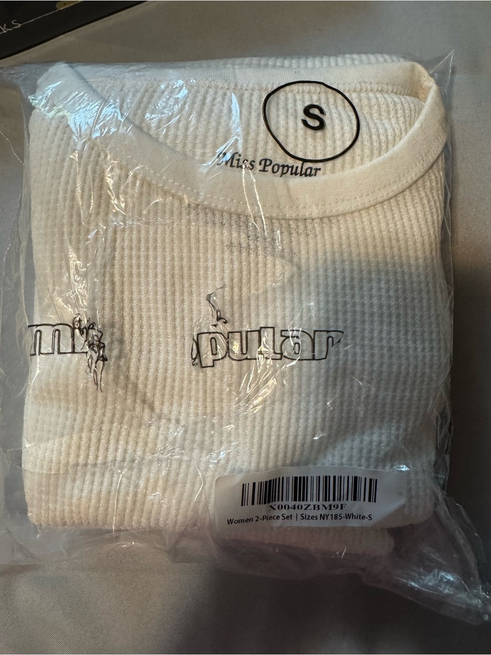 Women's White Ribbed Crewneck Sweater